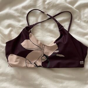 Albion bikini top Floral burgundy and Cream
